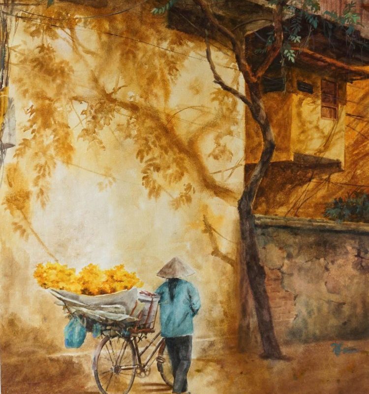 Tranh Mùa Hoa Cúc Vàng