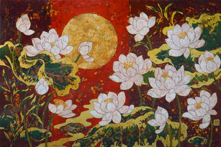 Tranh Sen Dưới Trăng